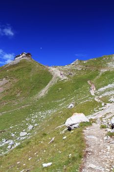 summer landscape of Italian Dolomites on a bright sunny day