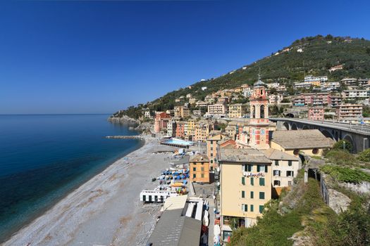 overview of Sori, small town in Liguria, Italy