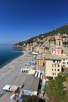 overview of Sori, small town in Liguria, Italy