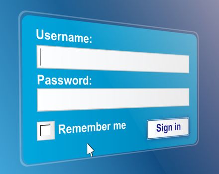 Illustration depicting a computer screen shot displaying a sign in page.