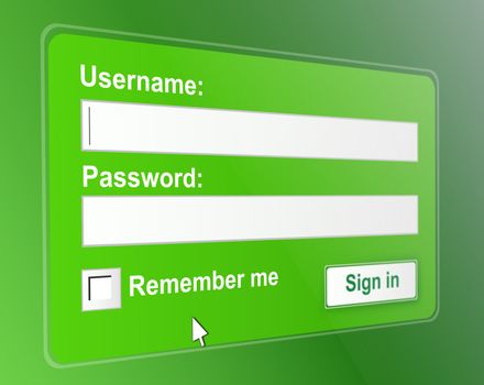 Illustration depicting a computer screen shot displaying a sign in page.