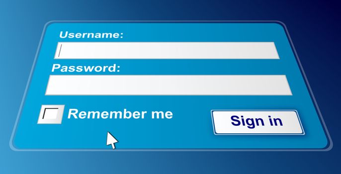 Illustration depicting a computer screen shot displaying a sign in page.