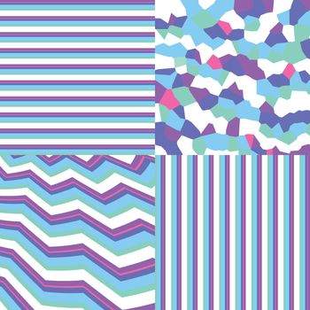 Four pattern variations using the same color scheme 