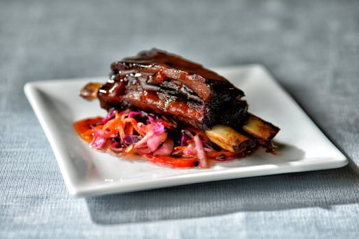 image of bbq ribs appetizer on a plate