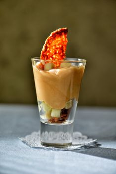 image of a mocha parfait in shot glass