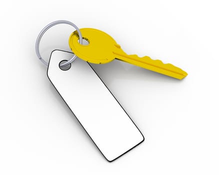 Golden key with blank tag for your own text