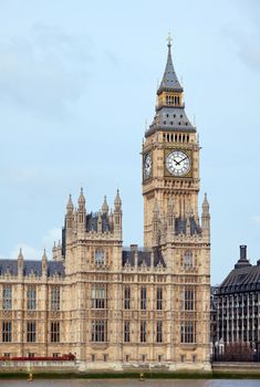 Panorama of Big Ben and House of Parliament at River Thame London England UK