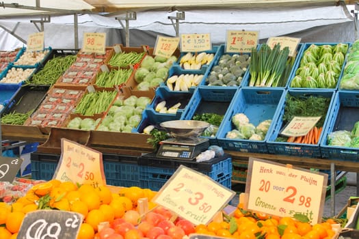 Fruit and vegetables at a market stall