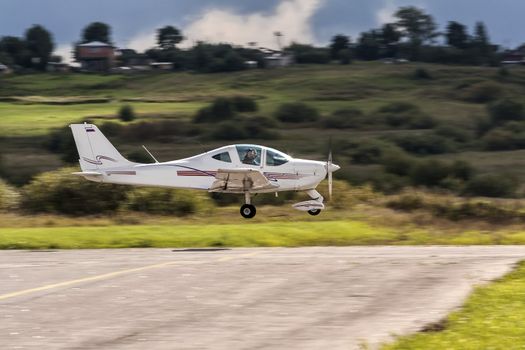 Small plane  coming in to land