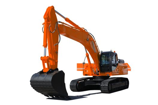 Background. Orange bulldozer