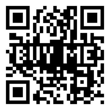 Simple modern qr code with buy me for shopping icon