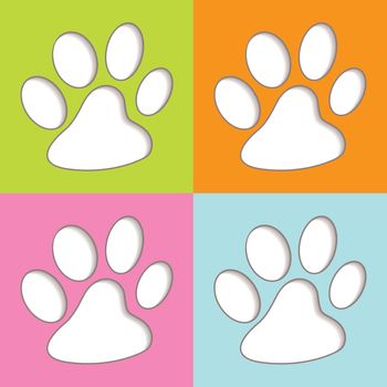 Bright fun colourful animal print icons with shadow