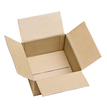 open cardboard box isolated on a white background