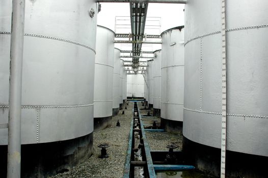 crude oil storage tanks in areas of petroleum  drilling