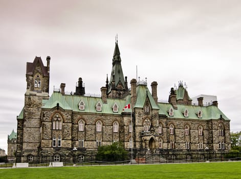 The Canadian Parliament West Block building in Ottawa Canada.