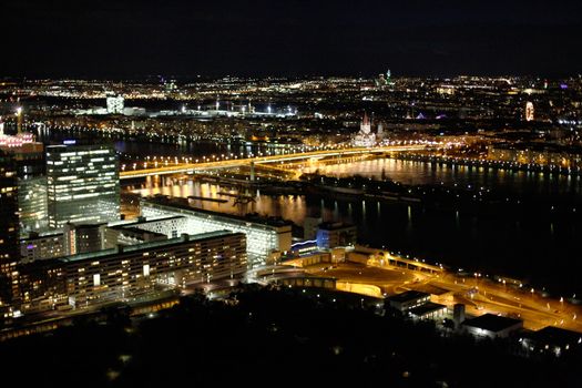 Night view of Vienna, Austria