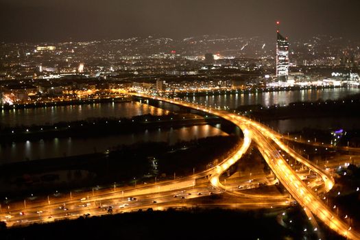 Night view of Vienna, Austria