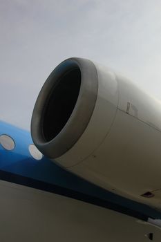 Detail of small passenger plane engine