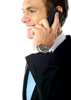 Cropped image of businessman communicating through cell