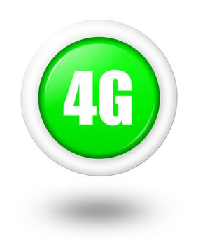 4G telecommunication symbol with white border and shadow