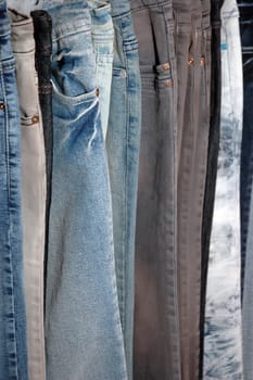 line of jeans at a department store