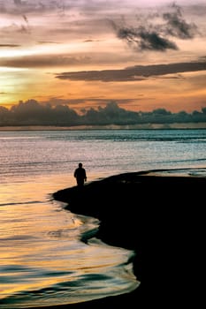 walk alone in the morning before sunrise