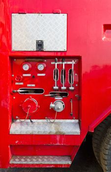 Fire truck close up equipment