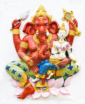 Hindu ganesha God Named Maha Ganapati at temple in thailand