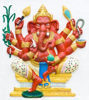 Hindu ganesha God Named Maha Ganapati at temple in thailand