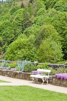 garden with a bench, Czech Republic