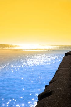 beautiful sunset from the sea wall in Youghal county Cork, Ireland