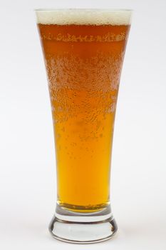 A glass of ice cold beer