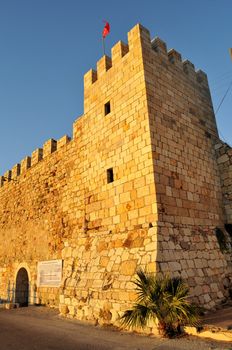 the city walls of foca and five doors castle - turkey