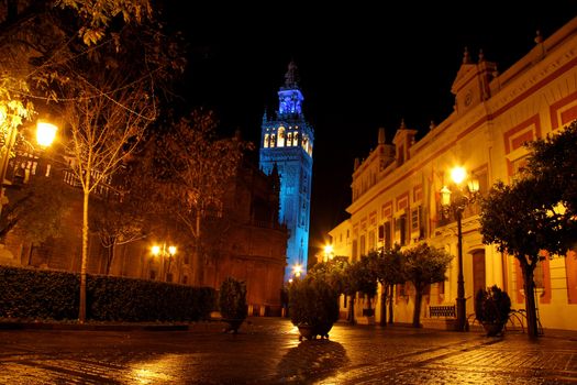 Rare picture of Blue Giralda. The tower was completed March 10, 1198.