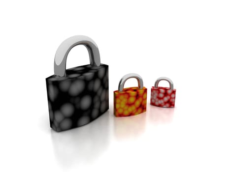 multi-colored locks