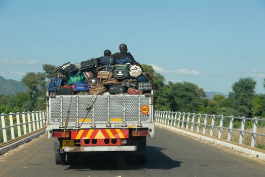 A truck carrying in Malawi