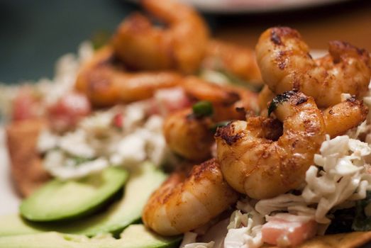 Shrimp Tostadas with Avocado Ready to Eat