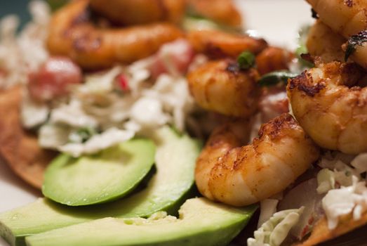 Shrimp Tostadas with Avocado Ready to Eat