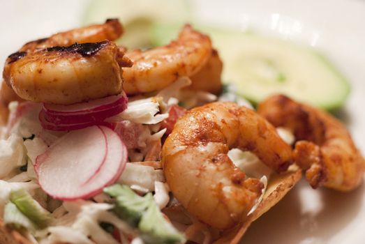 Shrimp Tostadas with Avocado Ready to Eat