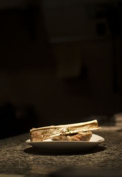 Bone marrow prepared and ready to serve at restaurant