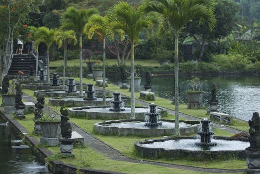 Fountains at the Tirtagangga Water Palace, Bali