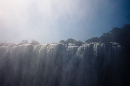 Zambezi River and Victoria Falls seen from Livingstone, Zambia