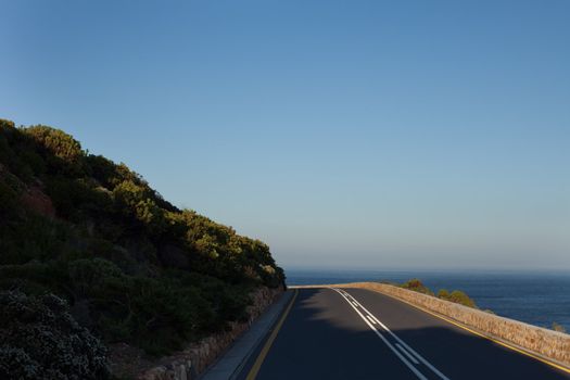 Curving road near the sea, Cape Town, South Africa