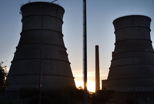 Nuclear reactor cooling towers, Cape Town, South Africa