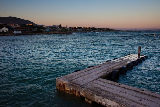 Gansbaai Pier and Harbor at sunset, South Africa
