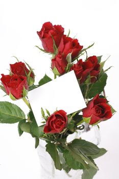 roses with a blank card inside...........