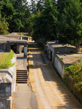 A photograph of an old abandoned military fort.