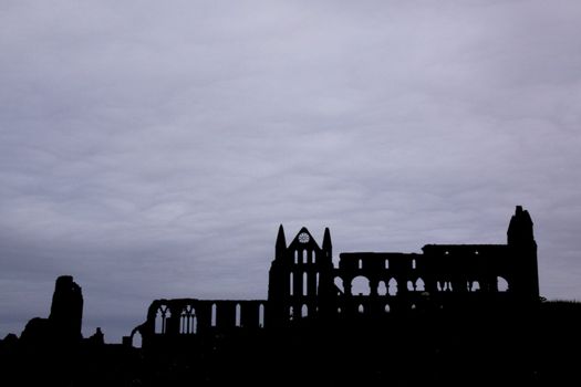 Whitby Abbey in northern England, town famous from Dracula novel