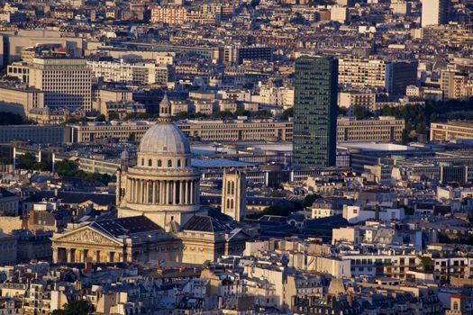 Latin Quarter with Panthéon in Paris seen from the top of Tour Montparnasse