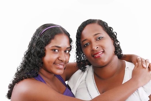 Mom with daughter looking at camera